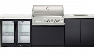 Crossray TC4KP-16 BBQ & Cabinet with Sink & Double Fridge